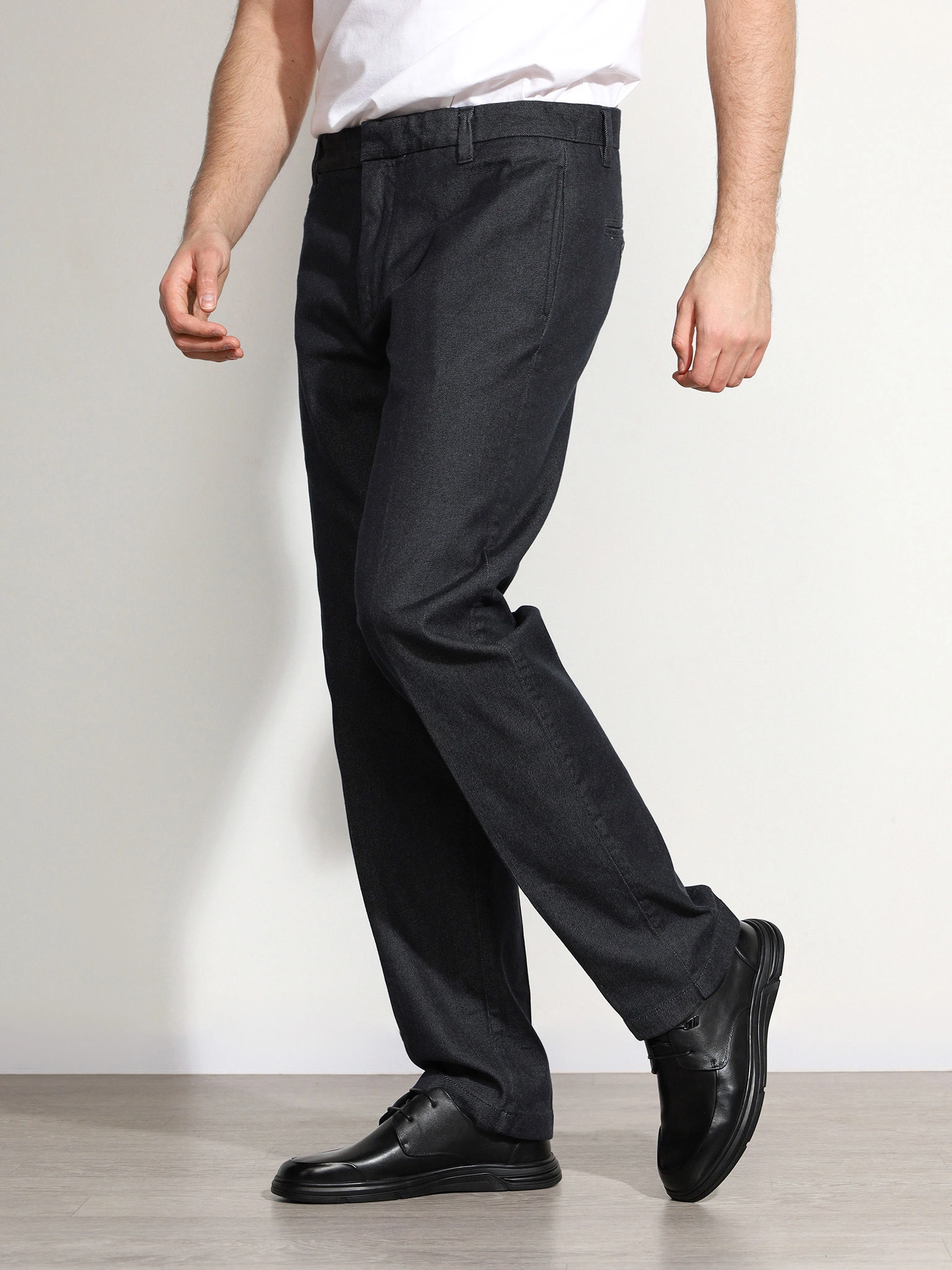 Брюки цвета графит из смесового хлопка